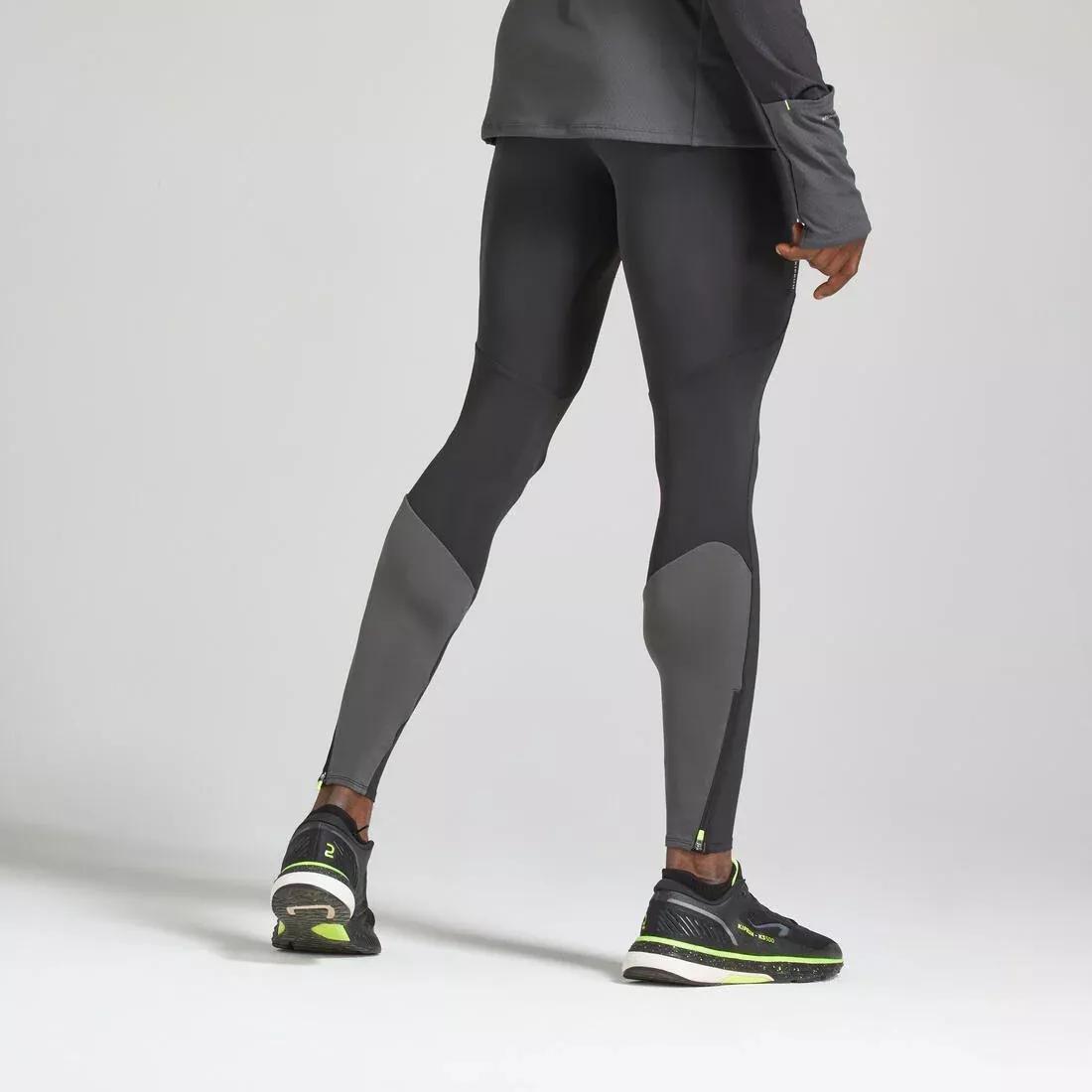 BLACK Warm Men's Running Tights, No Color, medium