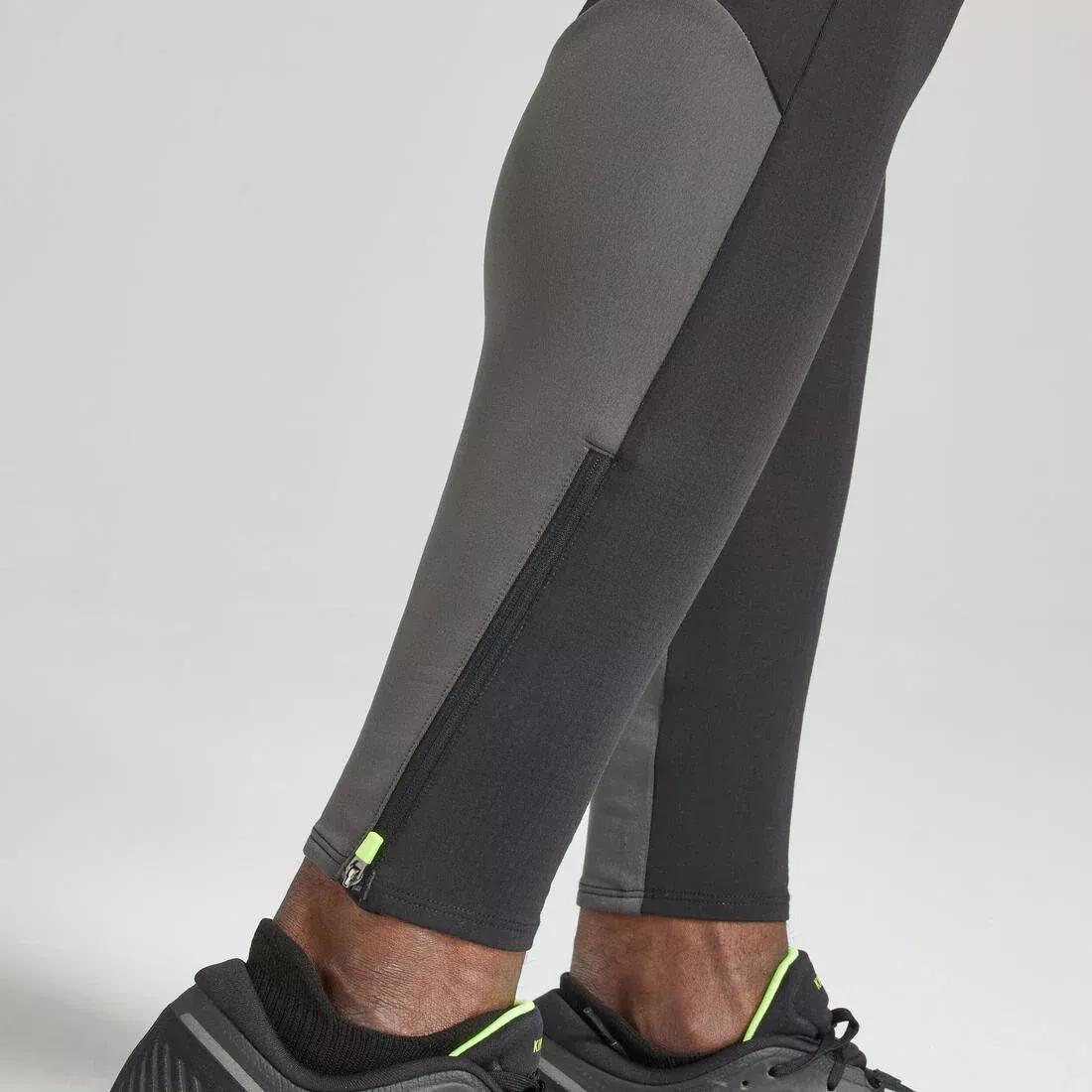 BLACK Warm Men's Running Tights, No Color, large image number 4