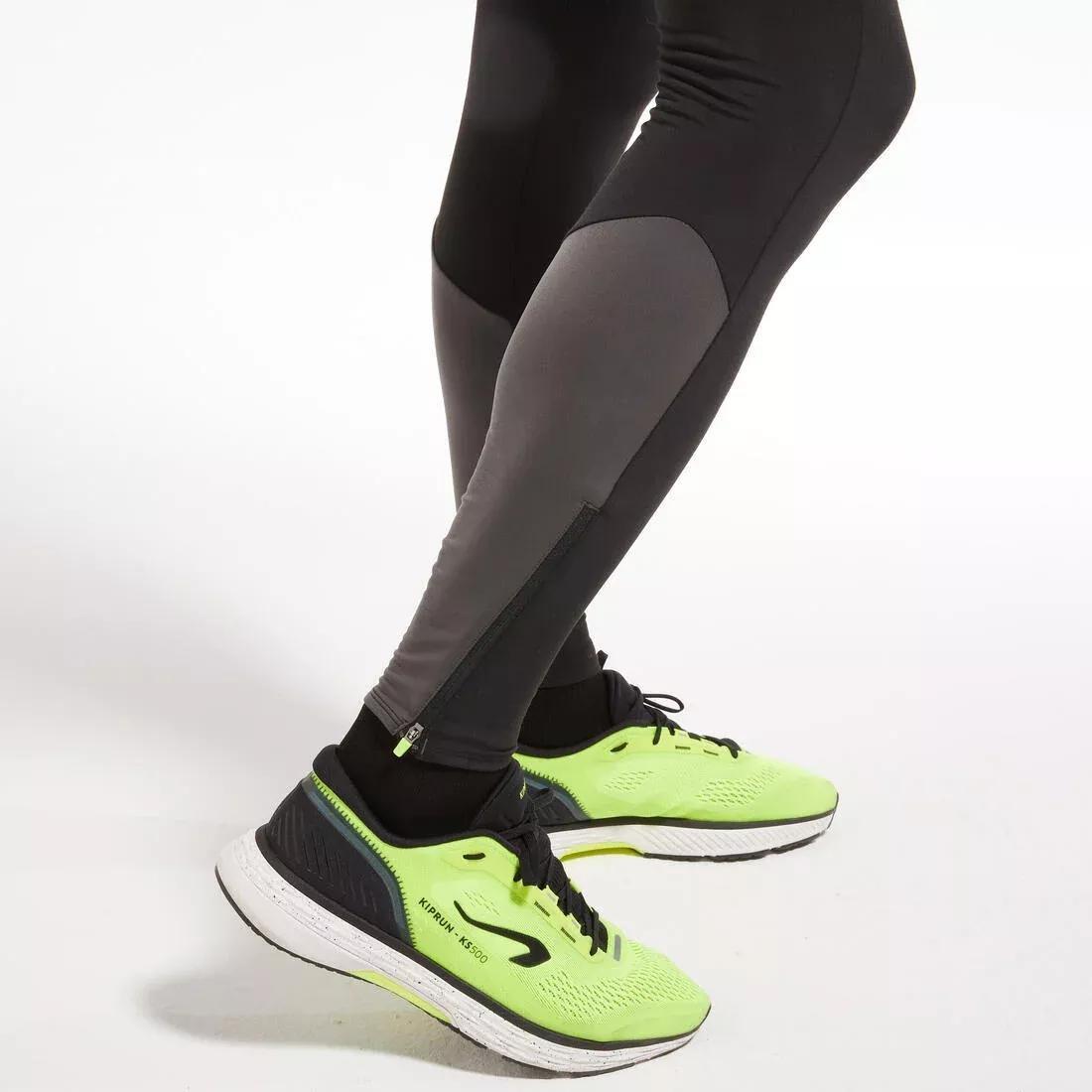 BLACK Warm Men's Running Tights, , large image number 7