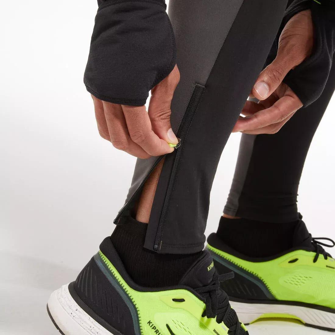 BLACK Warm Men's Running Tights, No Color, large image number 8
