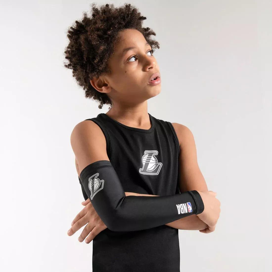 Kids' Basketball Elbow Guard E500 - Black/NBA Los Angeles Lakers, , large image number 0