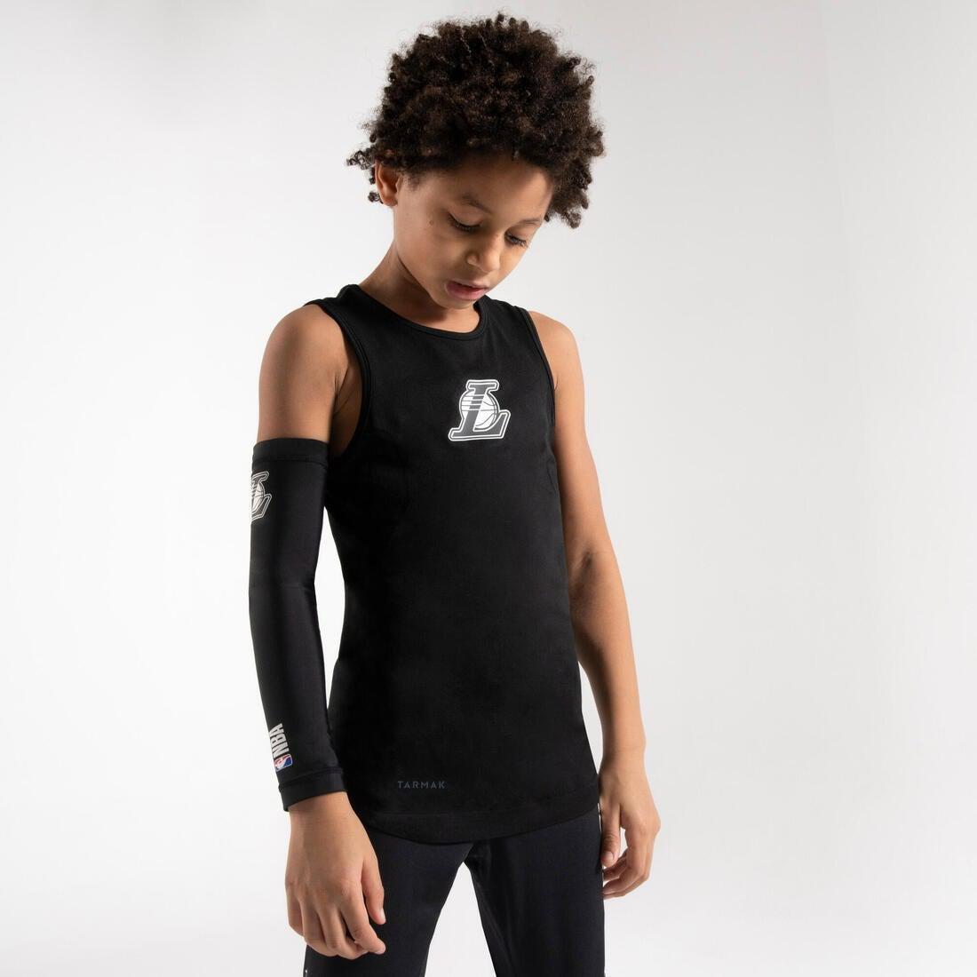 Kids' Basketball Elbow Guard E500 - Black/NBA Los Angeles Lakers, , large image number 1