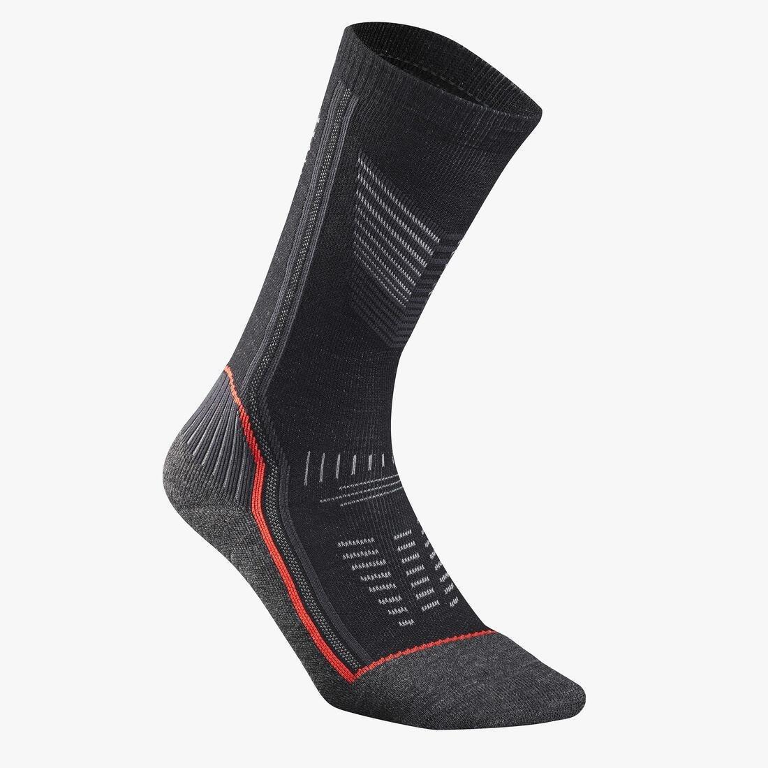 BLACK Warm hiking socks, MH900 Mountain Mid - Grey, , large image number 4