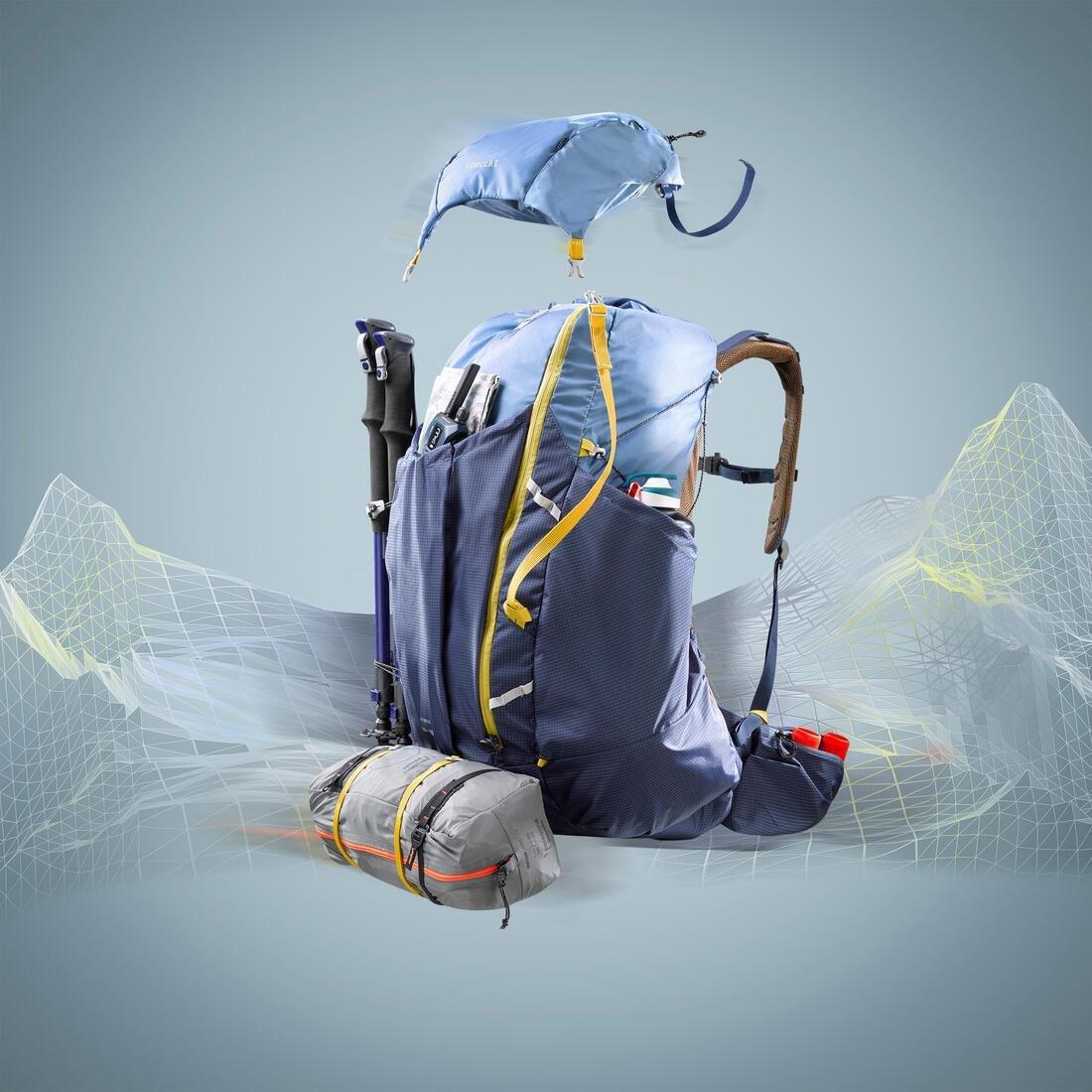 FORCLAZ - Men Ultralight Trekking Backpack 50+10 L - Mt900 Ul, Blue