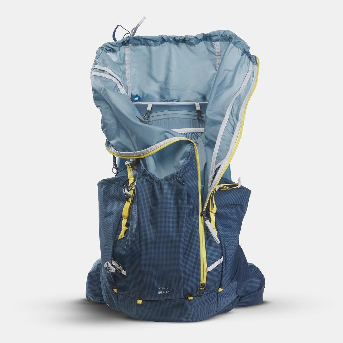 Men Ultralight Trekking Backpack 50+10 L - Mt900 Ul, Blue, No Color, large image number 7