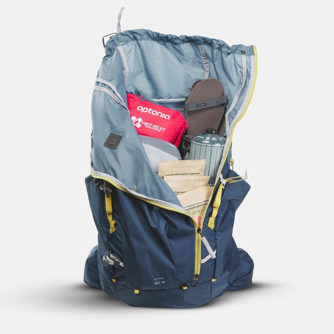 Men Ultralight Trekking Backpack 50+10 L - Mt900 Ul, Blue, No Color, large image number 8