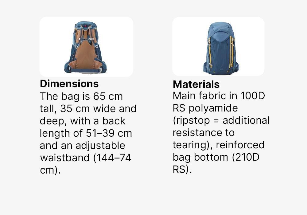 Men Ultralight Trekking Backpack 50+10 L - Mt900 Ul, Blue, No Color, large image number 17
