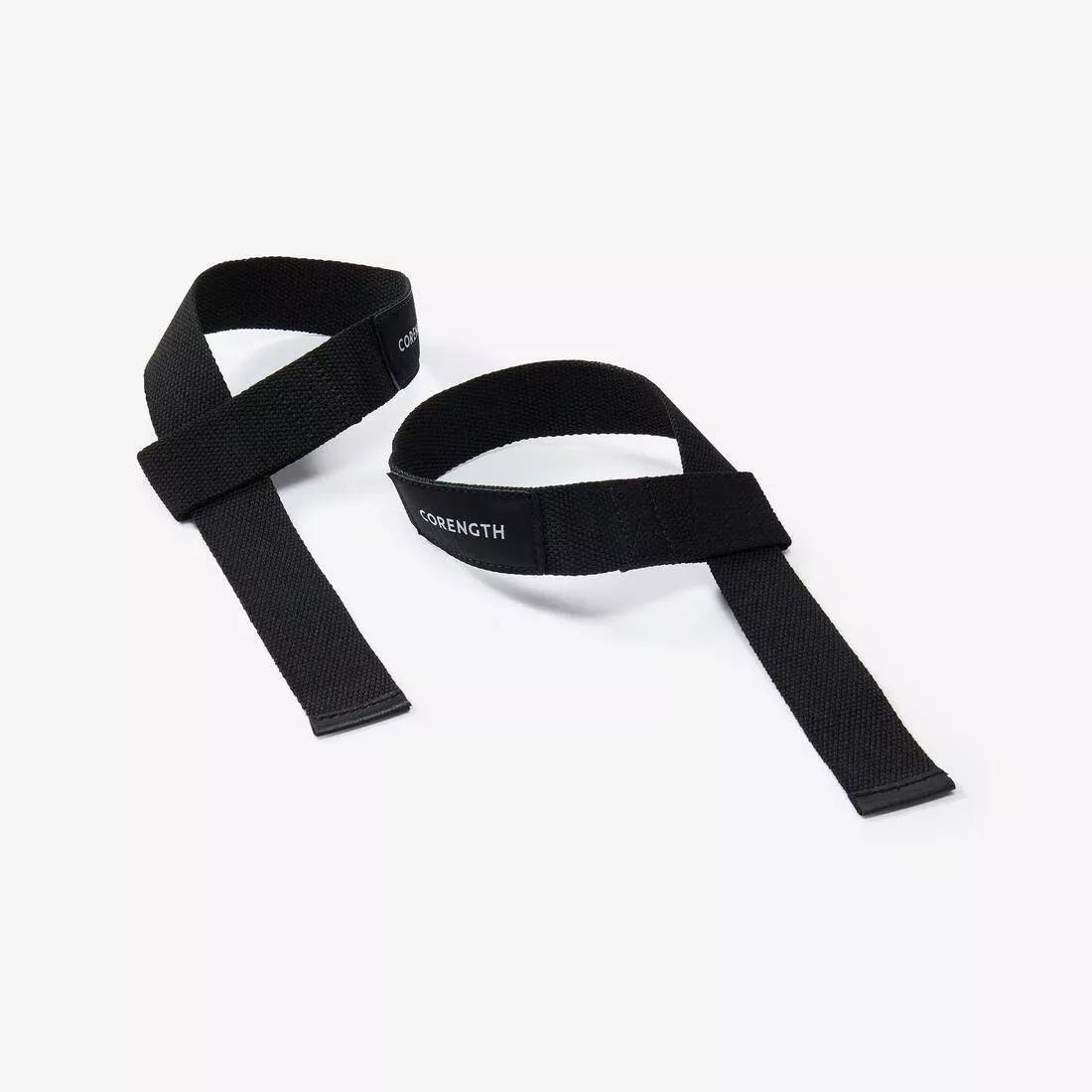 DOMYOS - Weight Training Lifting Strap, Black