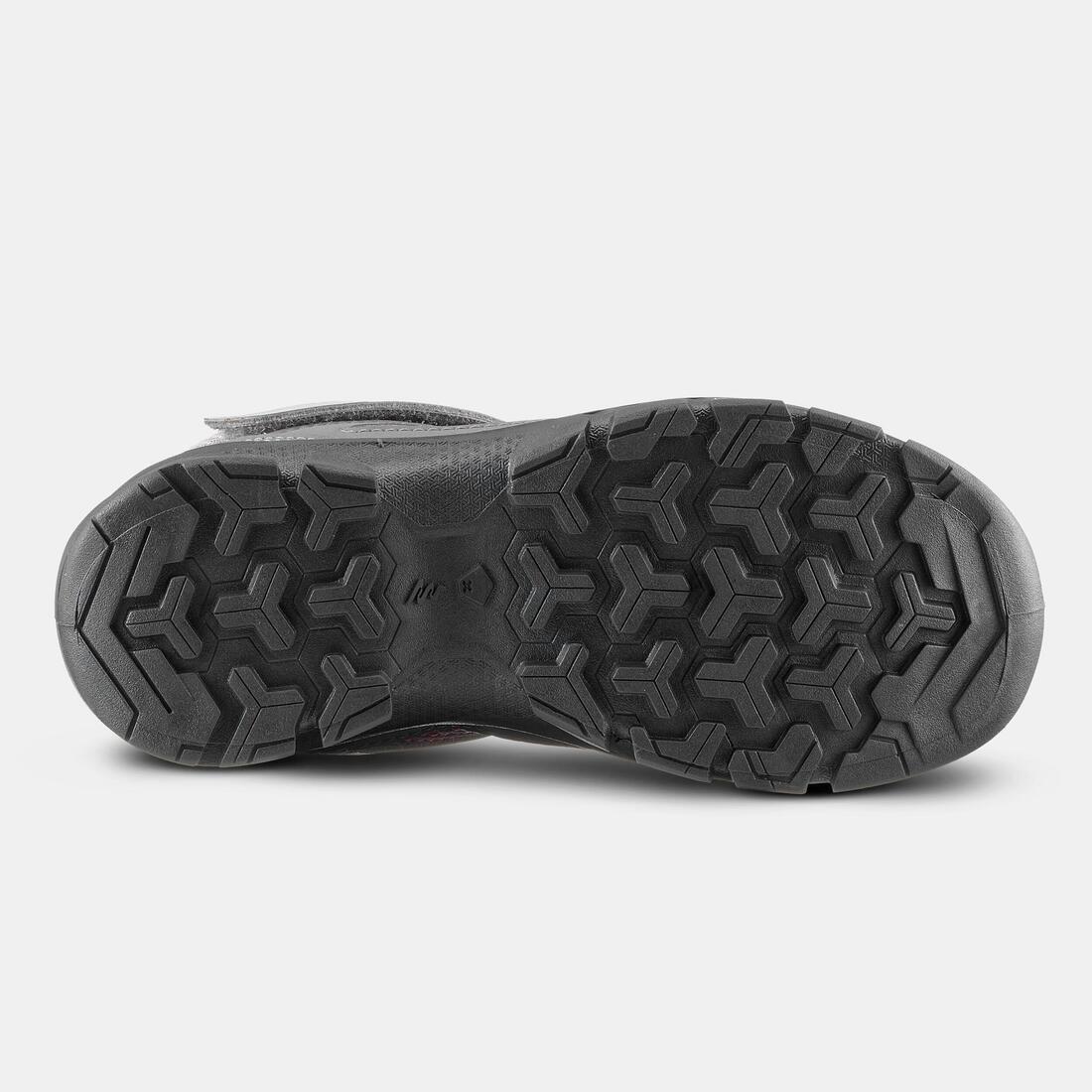 Kids Girl Hiking Shoes With Rip-Tab Mh100 Mid From Jr Size 7 To Size 2, Grey, , large image number 2