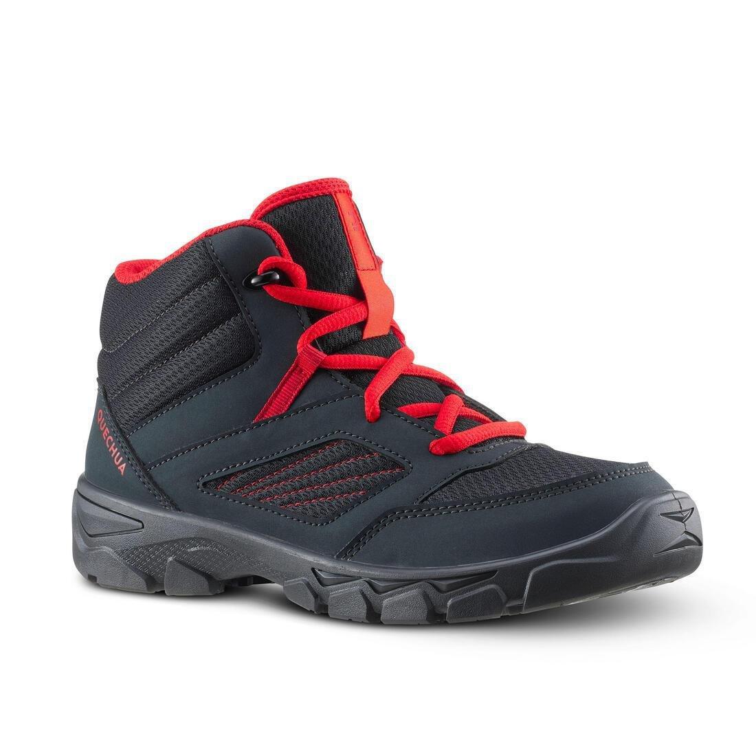 Kids Boy Lace-Up Hiking Shoes Mh100 Mid From Size 2 To 5, Grey, , large image number 0