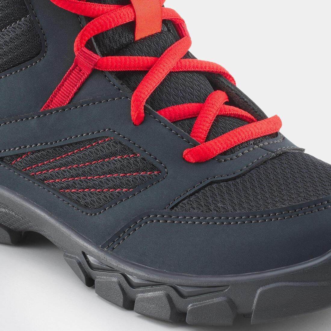 Kids Boy Lace-Up Hiking Shoes Mh100 Mid From Size 2 To 5, Grey, , large image number 4