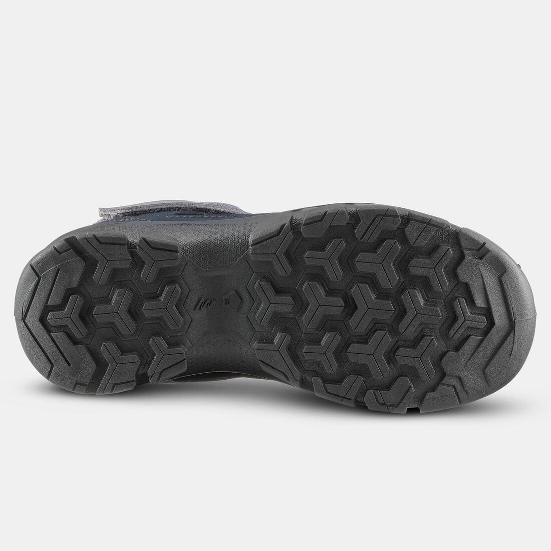 Kids Boy Hiking Shoes With Rip-Tab Mh100 Mid From Jr Size 7 To Size 2, Grey, No Color, medium