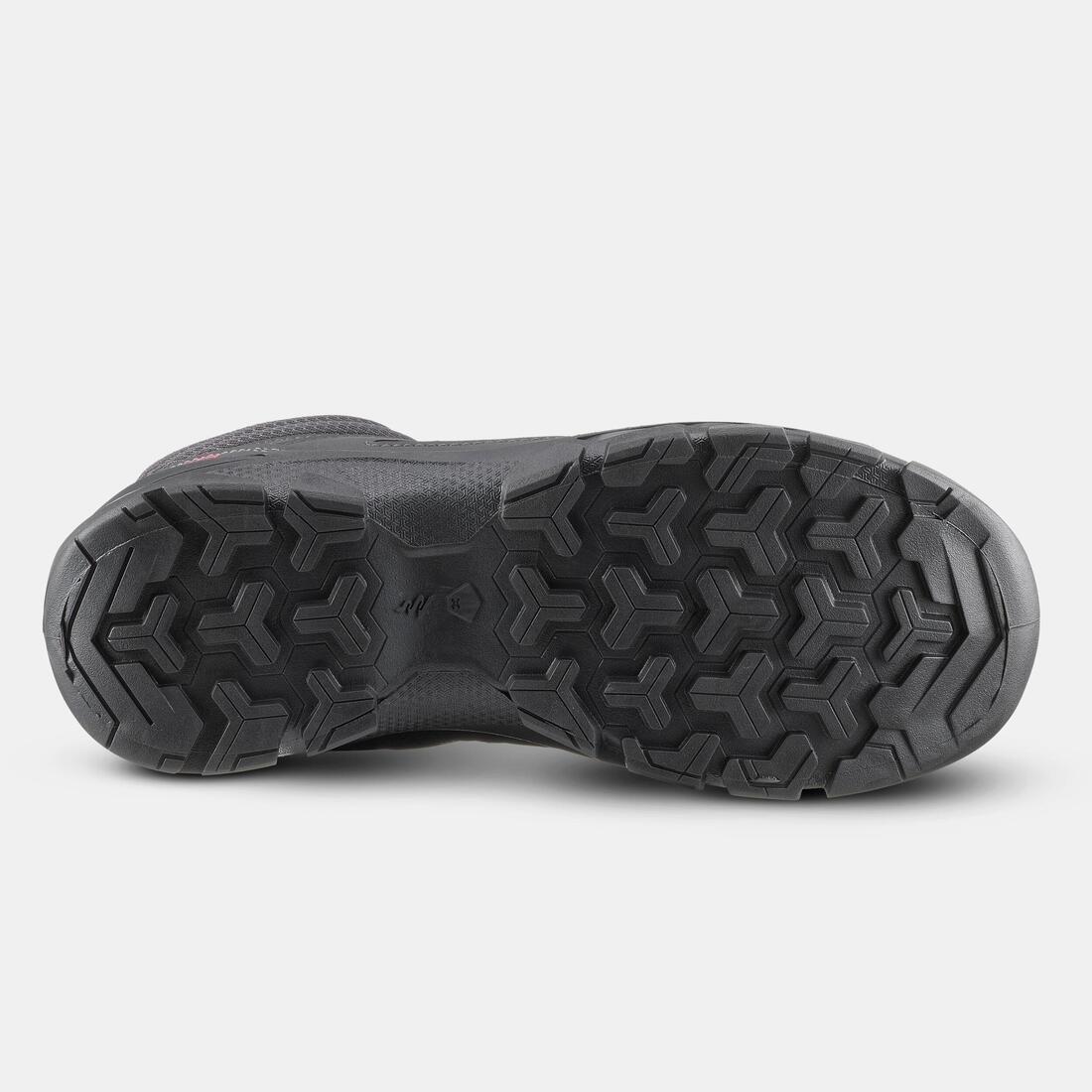 Kids Girls Lace-Up Hiking Shoes - MH100 Mid From Size 2 To 5, Grey, No Color, medium