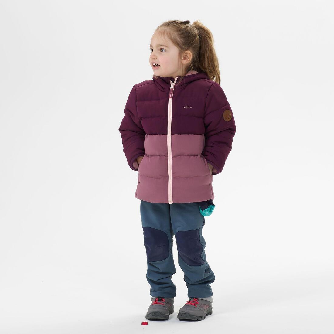 Kids Girls Hiking Padded Jacket, Purple, , large image number 0