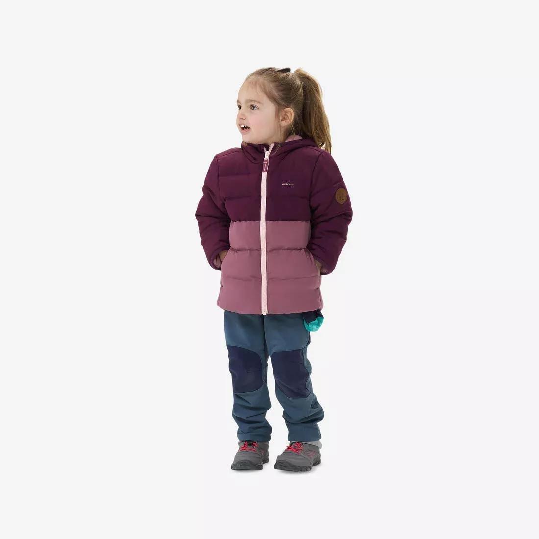 Kids Girls Hiking Padded Jacket, Purple, , large image number 1