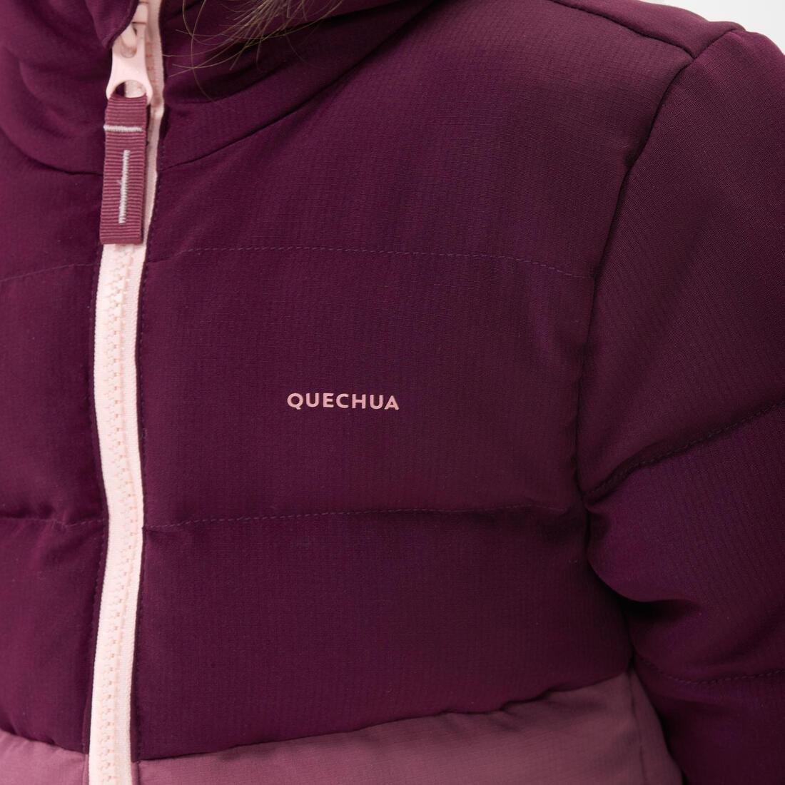QUECHUA - Kids Girls Hiking Padded Jacket, Purple