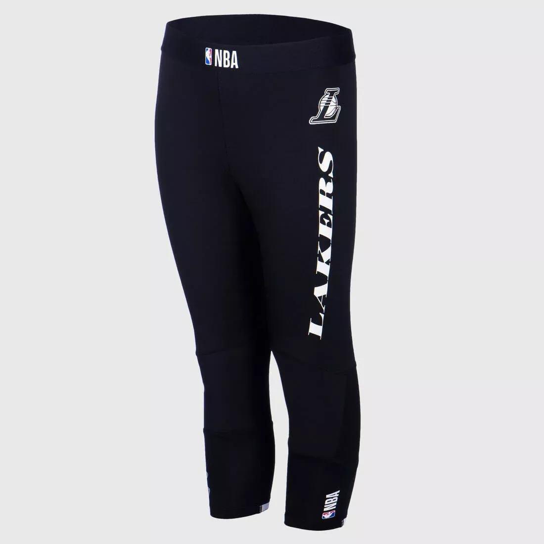 TARMAK - Boys'/Girls' Capri Basketball Leggings - NBA Los Angeles Lakers, Black