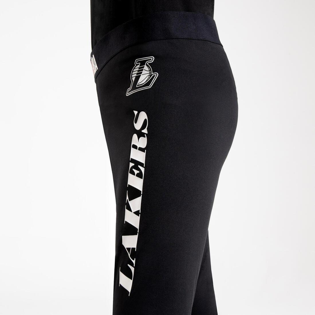 Kids Unisex Capri Basketball Leggings - NBA Los Angeles Lakers, Black, No Color, large image number 5