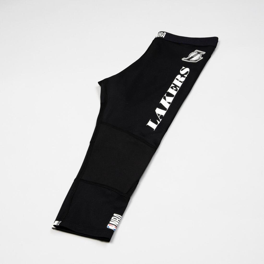 TARMAK - Boys'/Girls' Capri Basketball Leggings - NBA Los Angeles Lakers, Black