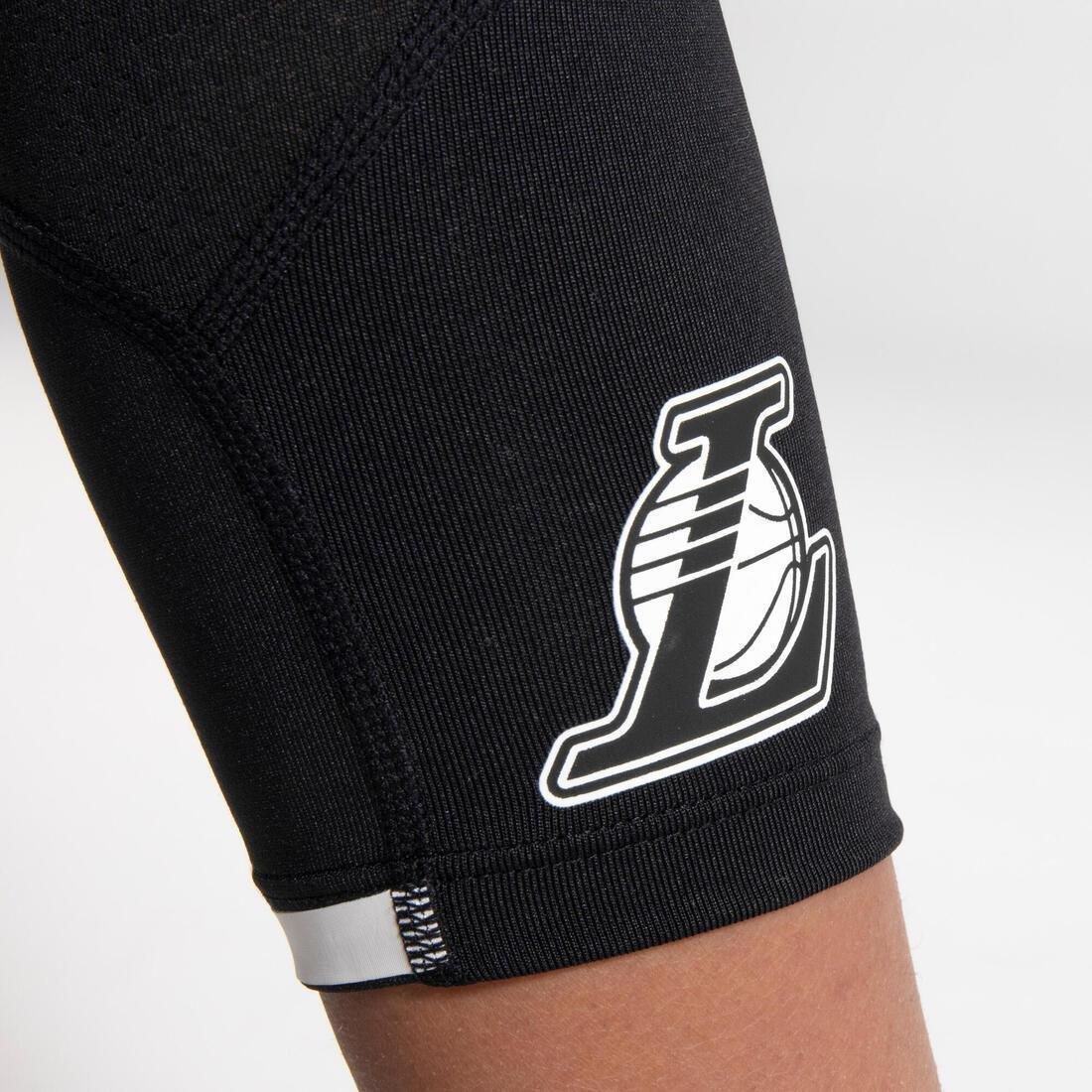 Kids Unisex Capri Basketball Leggings - NBA Los Angeles Lakers, Black, No Color, large image number 10