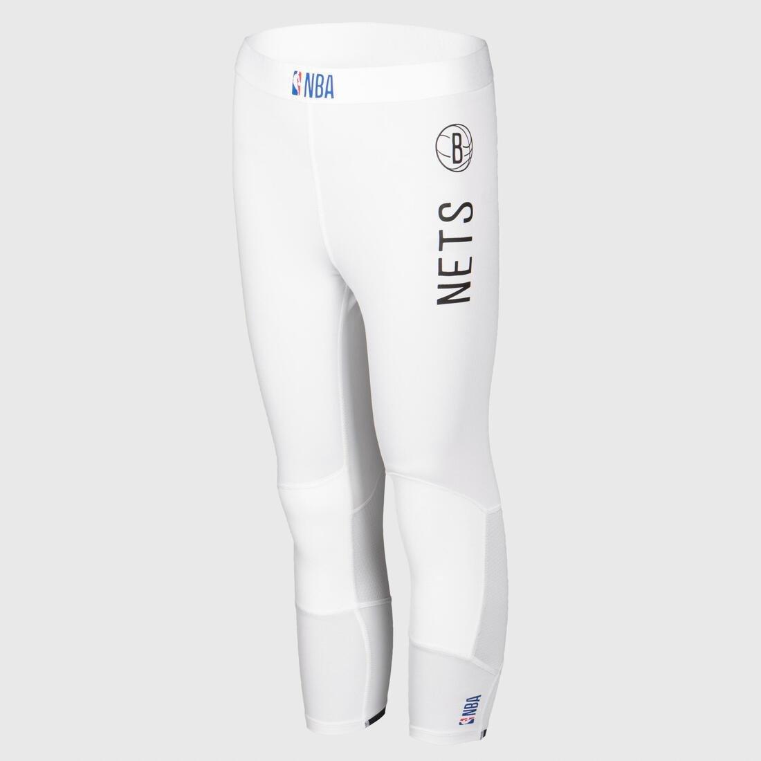 Kids Unisex Capri Basketball Leggings - Black/Nba Los Angeles Lakers, White, No Color, large image number 1