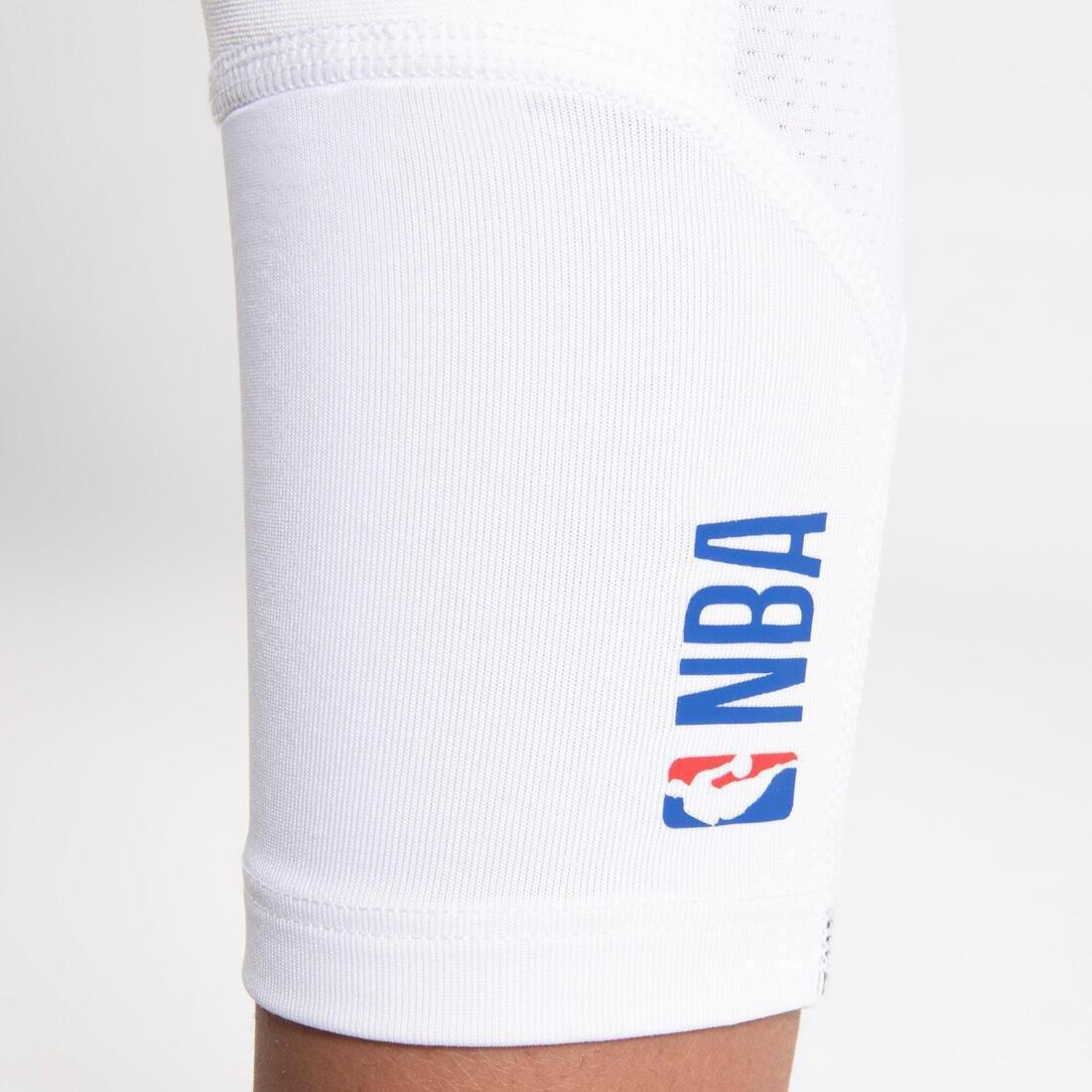 Kids Unisex Capri Basketball Leggings - Black/Nba Los Angeles Lakers, White, No Color, large image number 2
