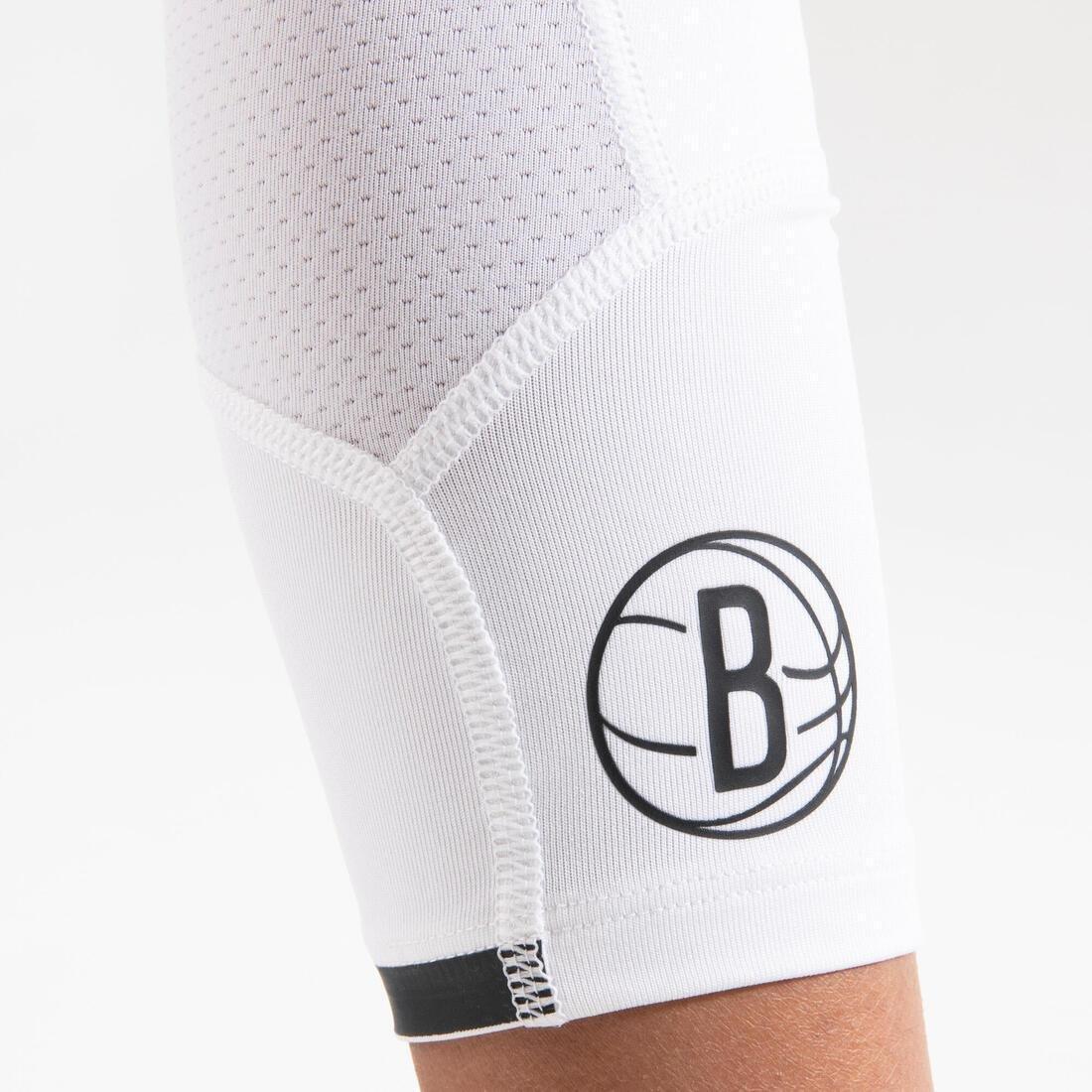 Kids Unisex Capri Basketball Leggings - Black/Nba Los Angeles Lakers, White, No Color, large image number 3