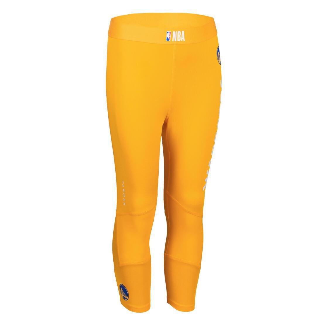 Kids Unisex Capri Basketball Leggings - Black/Nba Los Angeles Lakers, White, No Color, large image number 4