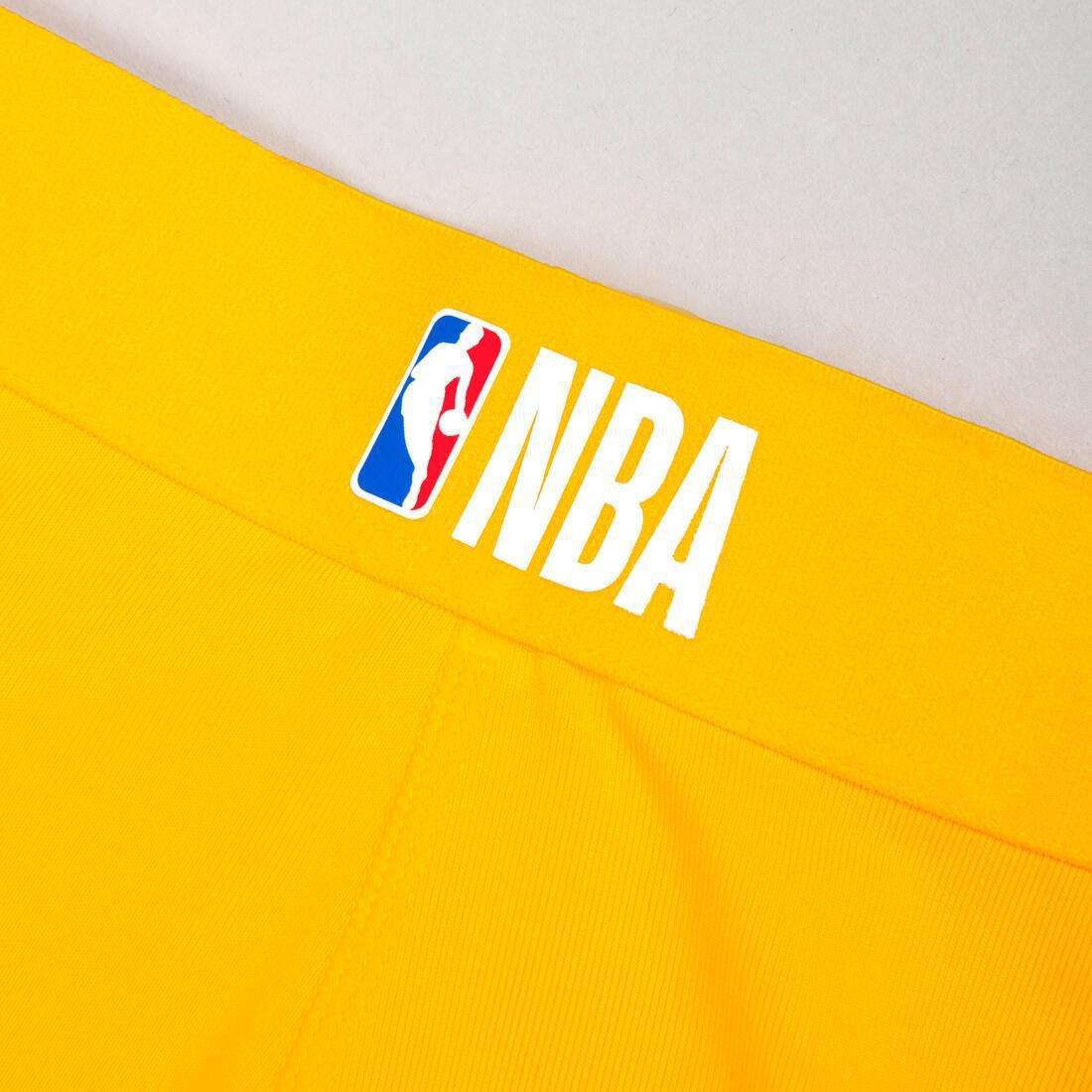 Kids Unisex Capri Basketball Leggings - Black/Nba Los Angeles Lakers, White, No Color, large image number 5