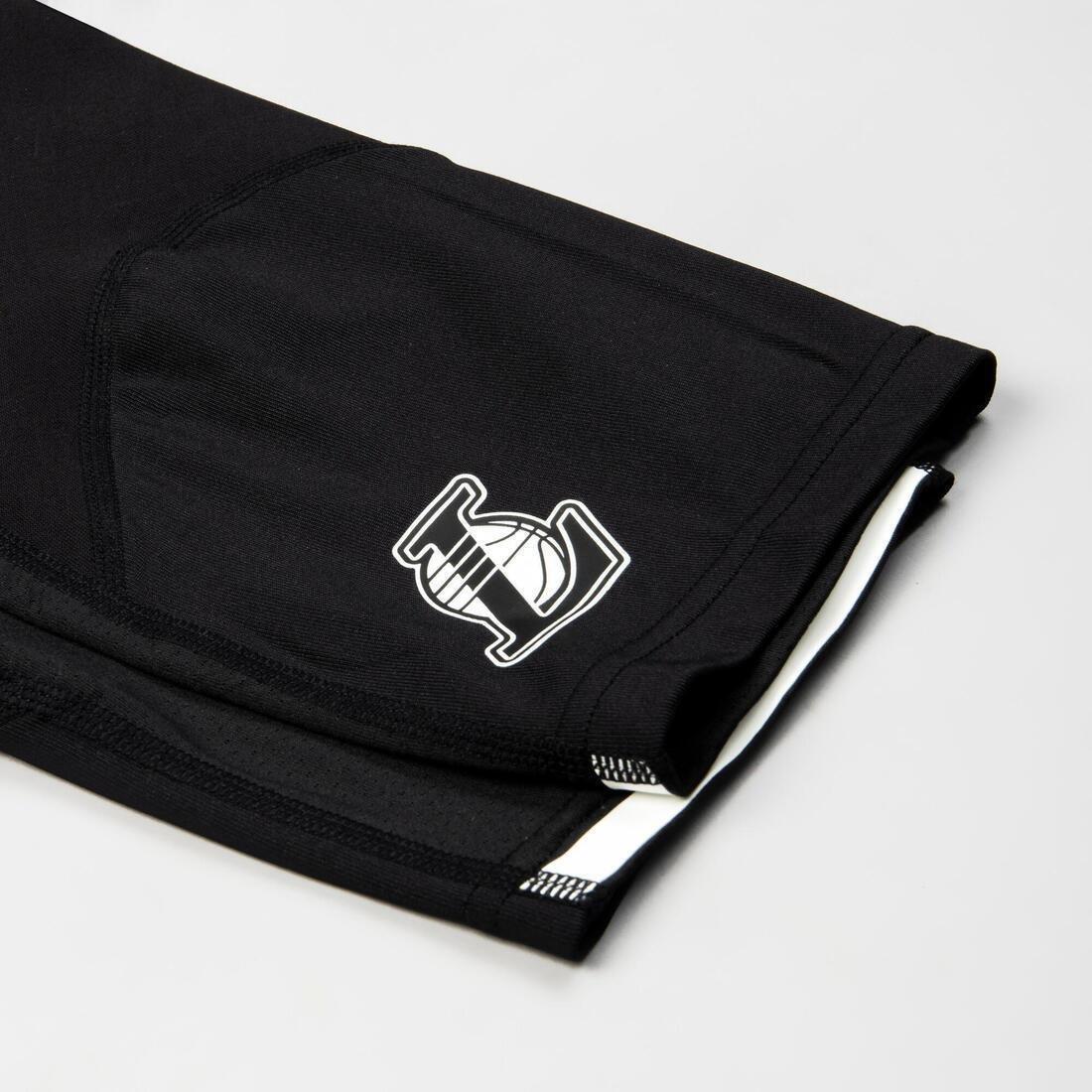 Men Base Layer Capri Basketball Leggings, Black, No Color, large image number 4