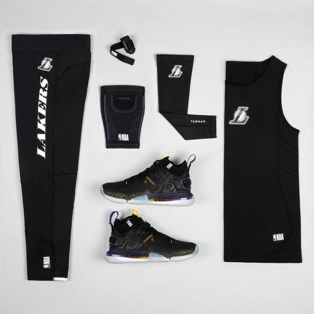 Men's Base Layer Capri Basketball Leggings, Black, No Color, large image number 6