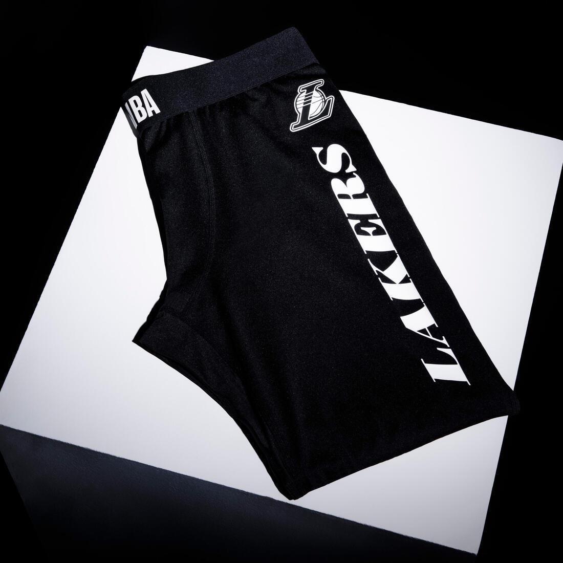 Men Base Layer Capri Basketball Leggings, Black, No Color, large image number 12