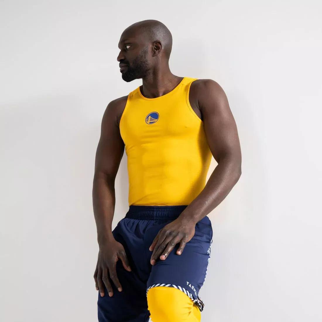 Mens Slim FitBasketball Base Layer Jersey Ut500, Sunflower, , large