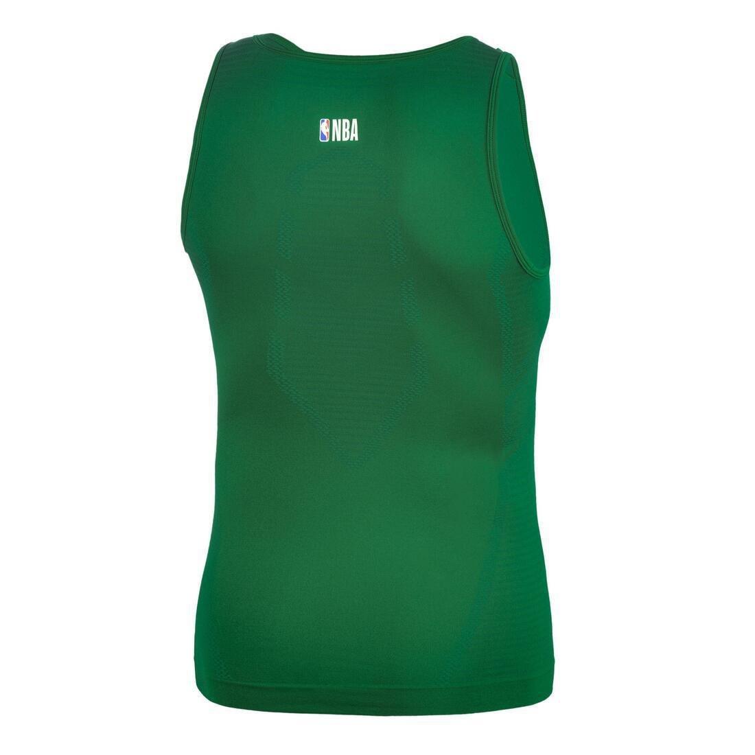 Men's Slim Fit Basketball Base Layer Jersey Ut500, Everglade, No Color, large image number 2