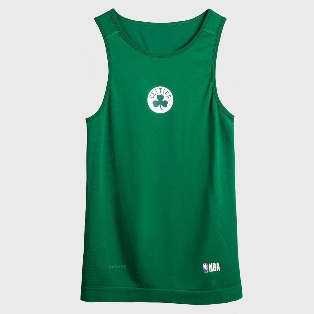 Men's Slim Fit Basketball Base Layer Jersey Ut500, Everglade, No Color, large image number 3