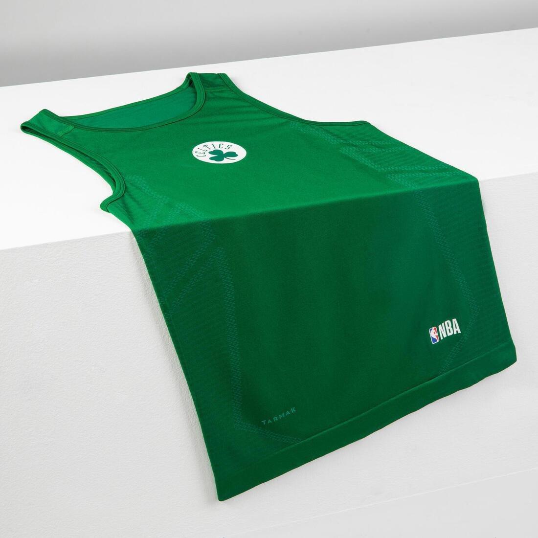 Men's Slim Fit Basketball Base Layer Jersey Ut500, Everglade, No Color, large image number 4