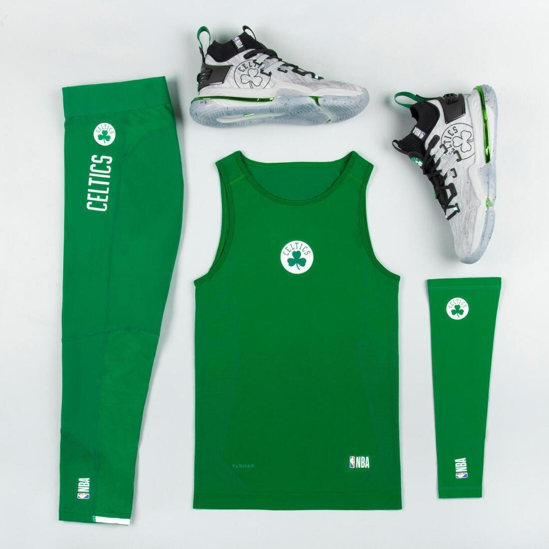 Men's Slim Fit Basketball Base Layer Jersey Ut500, Everglade, No Color, large image number 7