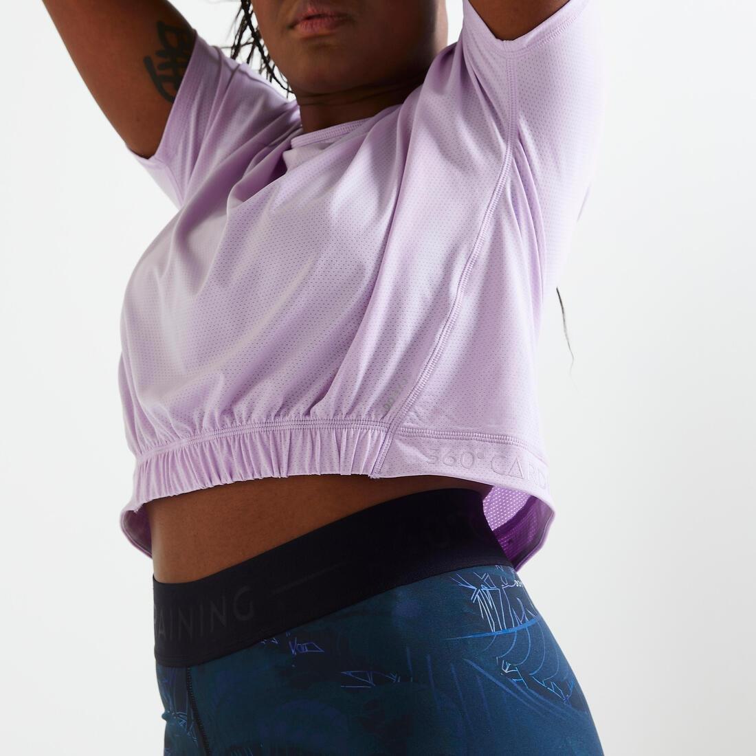Loose Fitness Crop T-Shirt, Grey, , large image number 2