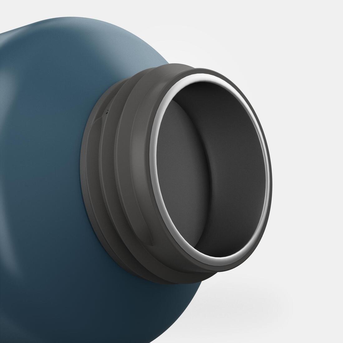 TEAL BLUE 0.6L kids' alum. water flask 500 with instant cap, pipette & straw for hiking, No Color, large image number 3