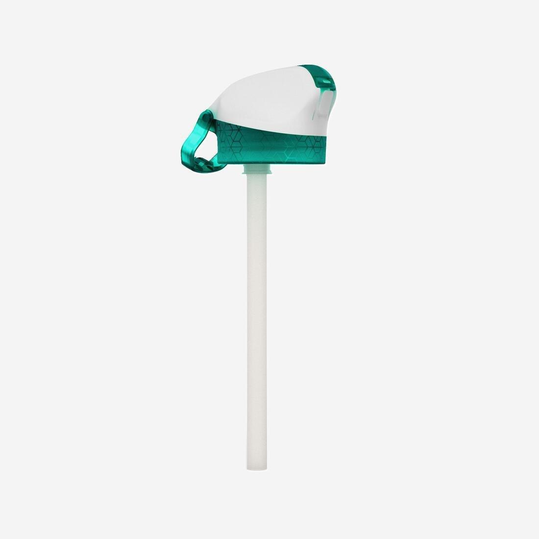 TEAL BLUE 0.6L kids' alum. water flask 500 with instant cap, pipette & straw for hiking, No Color, large image number 4