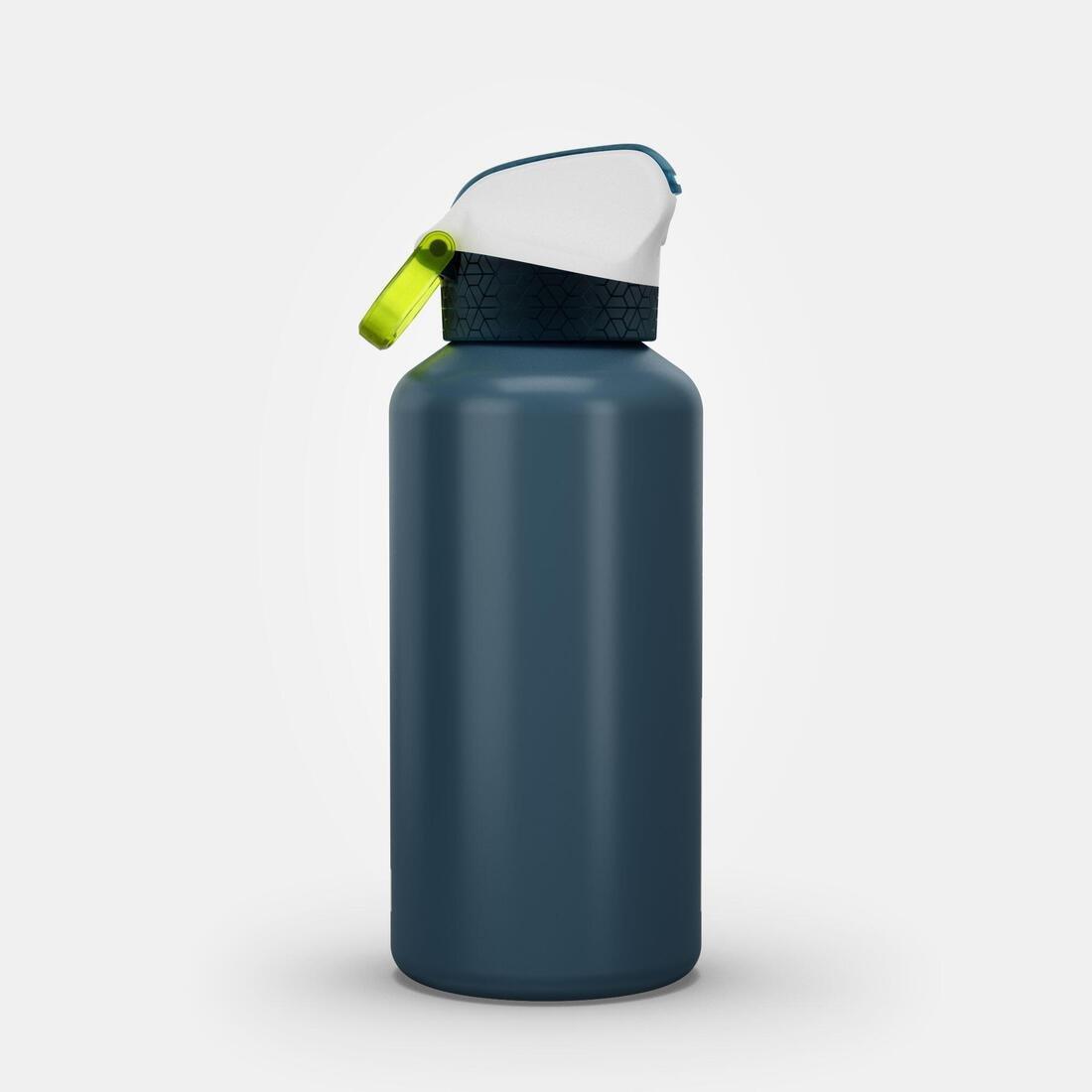 TEAL BLUE 0.6L kids' alum. water flask 500 with instant cap, pipette & straw for hiking, No Color, large image number 5