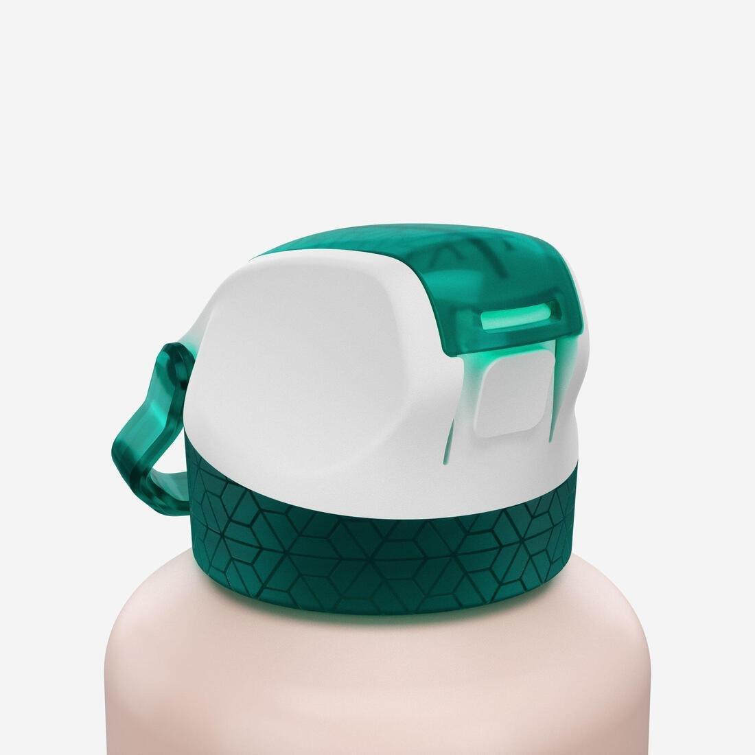 TEAL BLUE 0.6L kids' alum. water flask 500 with instant cap, pipette & straw for hiking, No Color, large image number 6