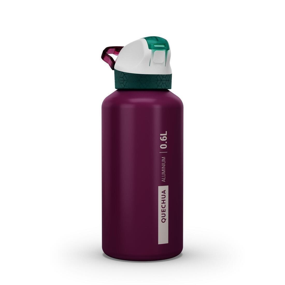 GRAPE PURPLE 0.6L kids' alum. water flask 500 with instant cap, pipette & straw for hiking, No Color, large image number 0