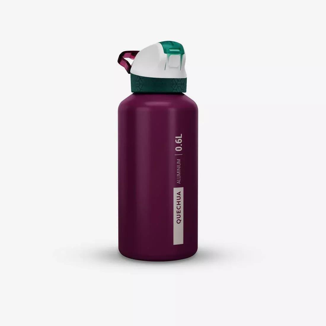 GRAPE PURPLE 0.6L kids' alum. water flask 500 with instant cap, pipette & straw for hiking, No Color, large image number 1