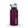 QUECHUA - Aluminium Hiking Water Bottle 900 Instant Cap With Straw 0.6 Litre, Purple