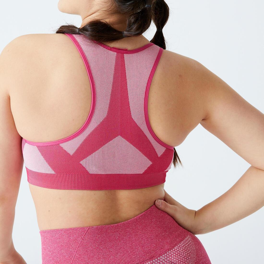 Medium Support Seamless Fitness Sports Bra - 560, Black, No Color, large image number 9