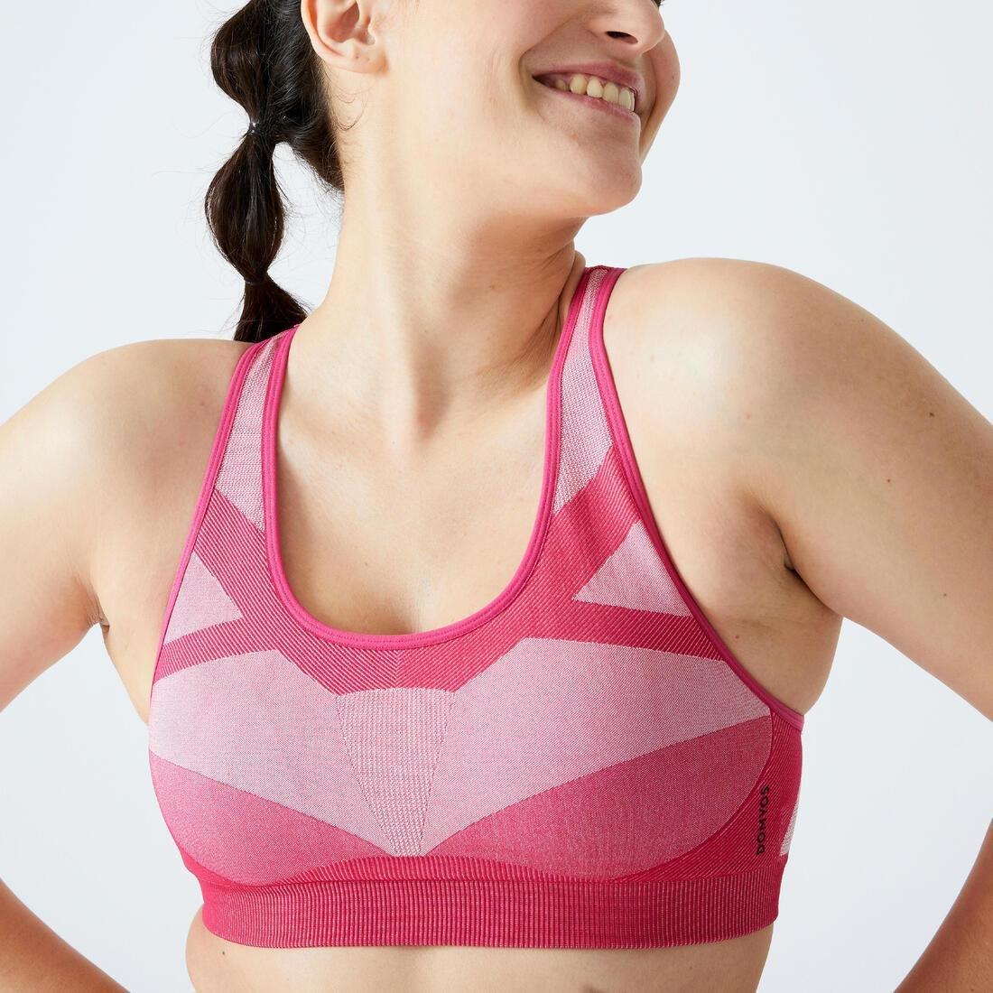 Medium Support Seamless Fitness Sports Bra - 560, Black, No Color, large image number 10