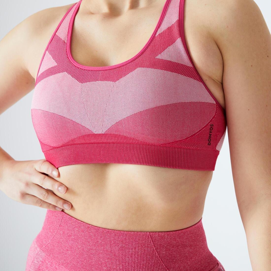 Medium Support Seamless Fitness Sports Bra - 560, Black, No Color, large image number 11