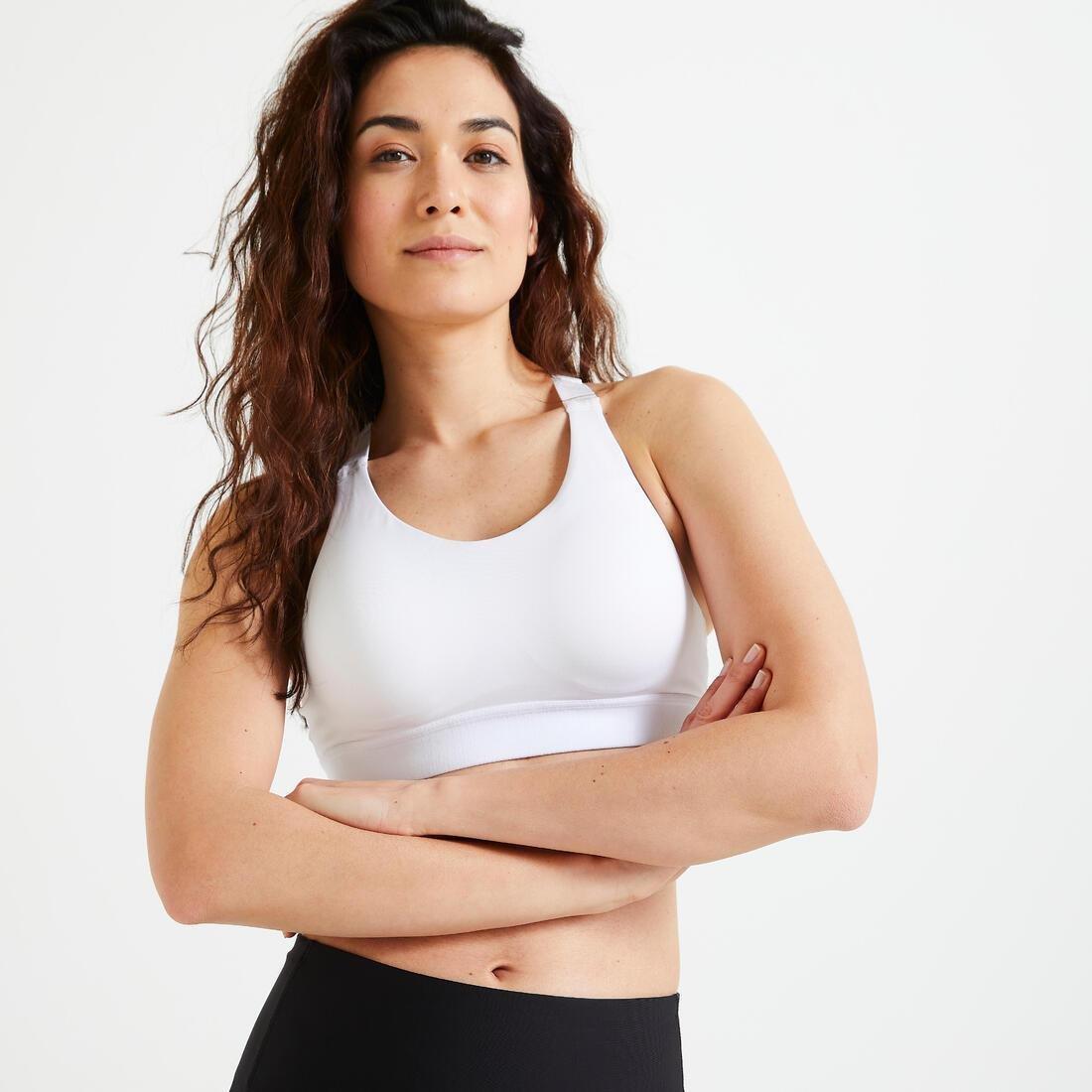 ULTRA WHITE Women's High Support Adjustable Sports Bra with Cups, , large image number 0