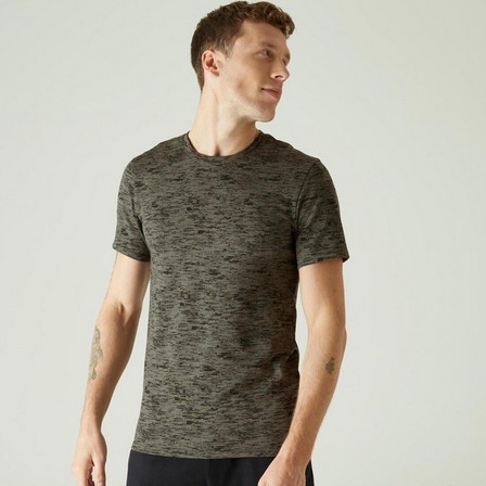 NYAMBA - Slim-Fit Stretch Cotton Fitness T-Shirt, Khaki Grey